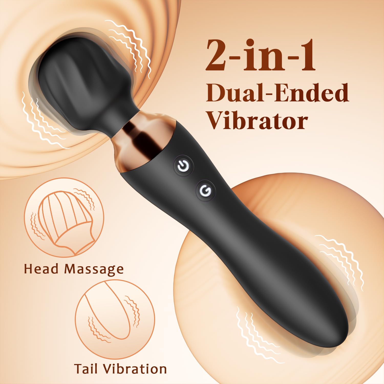 MOOLIGIRL Sex Toys Women, Vibrator Wand Clitoral Stimulator Dildo with 24 Vibration Patterns, Adult Sex Toy, Cordless & Waterproof Wand Massager for Solo & Couple Full-Body Stimulation