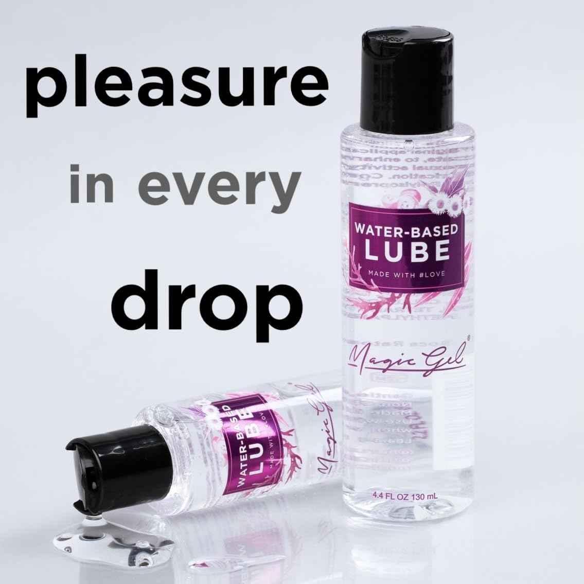 Magic Gel Water-Based Personal Lubricant | Lube for Men, Women and Couples | Clear Non-Staining | Unflavored 2.2 Oz