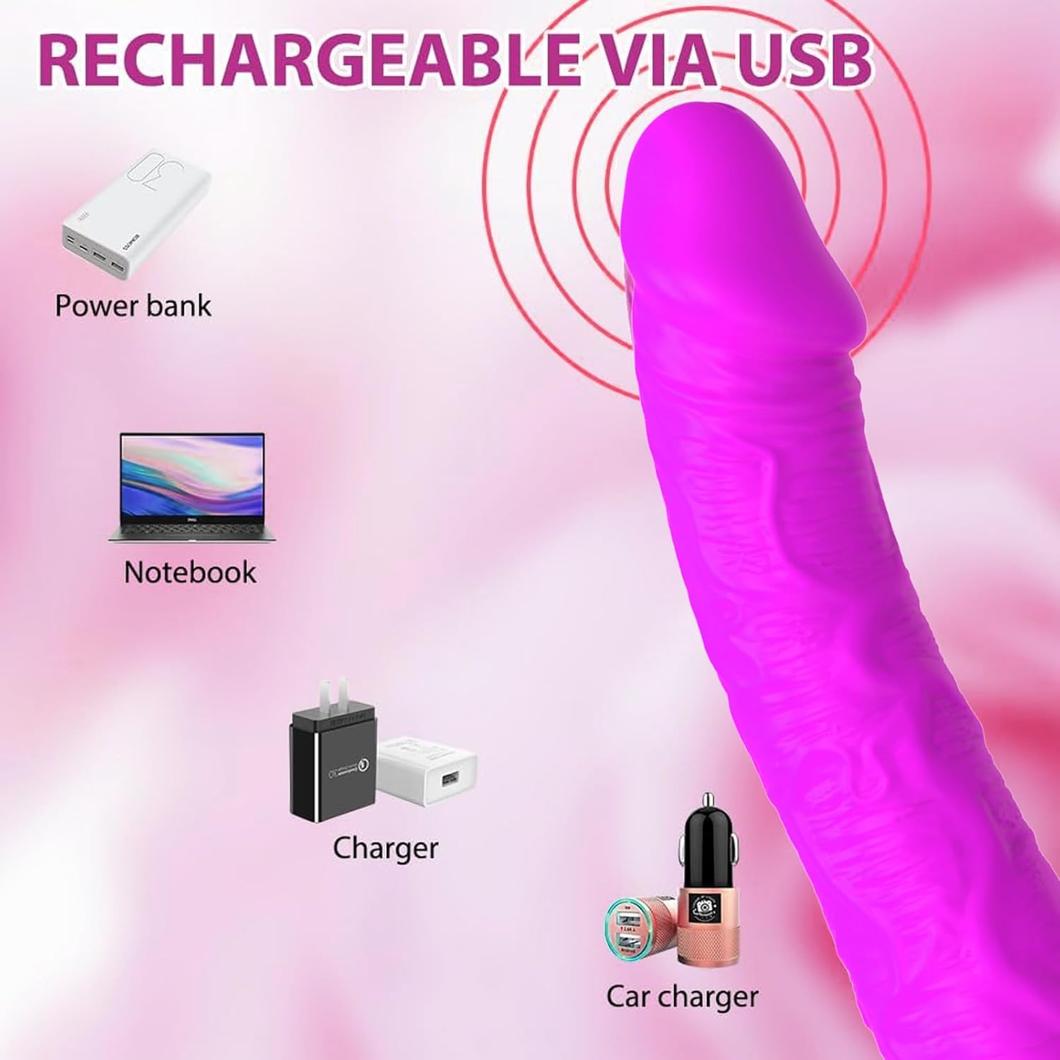 Rabb.i.t Vibrat.o.r 10-Mode Waterproof Silicone Personal Vibrator Purple Device