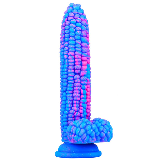 Monster Dildo Colourful Big Grain Corn Adult Sex Toy for Women with Strong Suction Cup 8 Inch Flexible Soft Vegetable Dildos