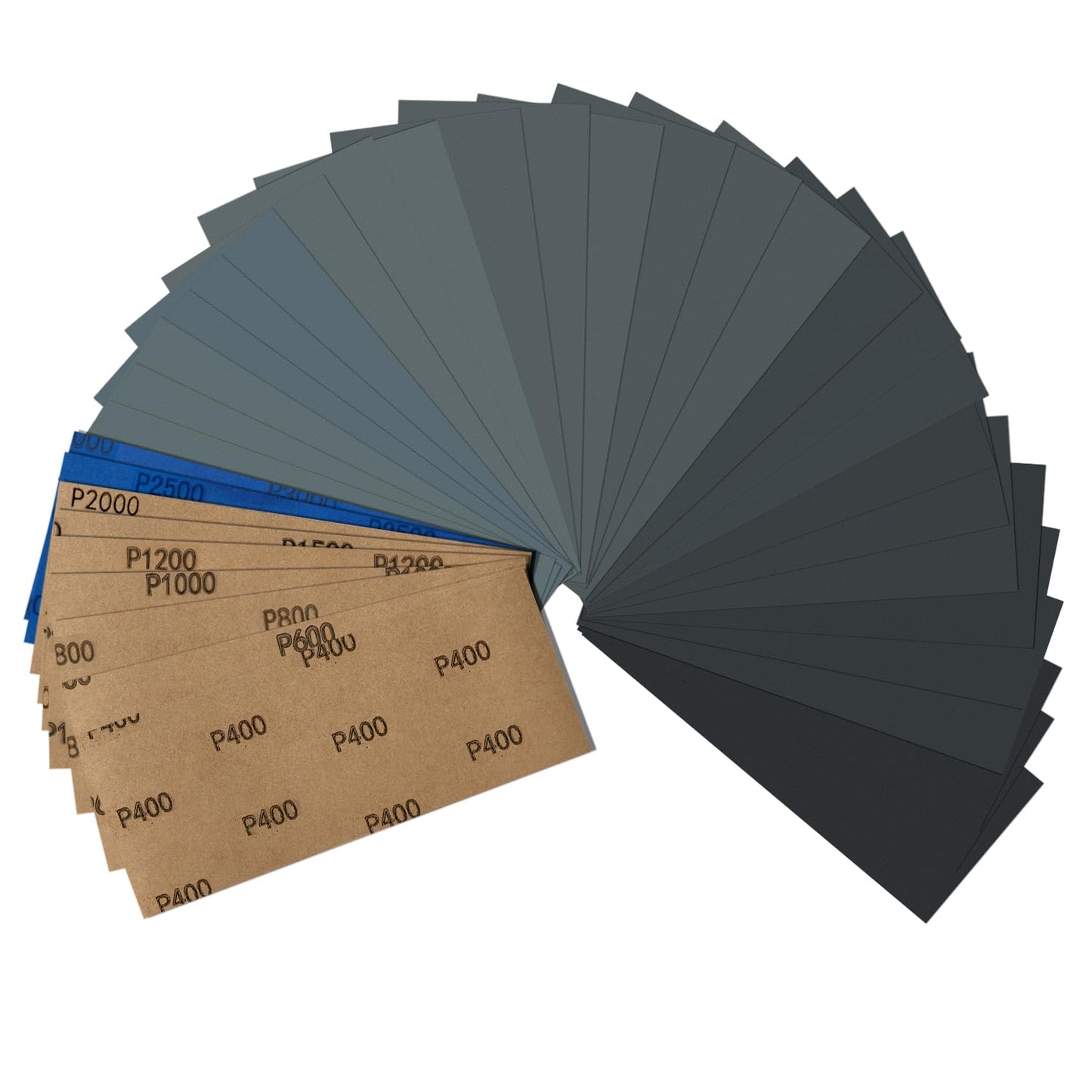 Sandpaper Sand Paper Assortment Pack 9 Grits Sand Paper for Wood Metal Car, Wet Sanding Paper 400 600 800 1000 1200 1500 2000 2500 3000