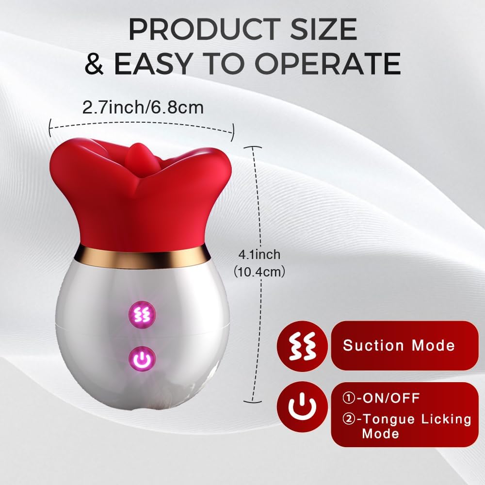Nipple Viboators for Women, Licking & Vibration & Thrusting Jelly Lips Tongue, Sucker Toys Y122*
