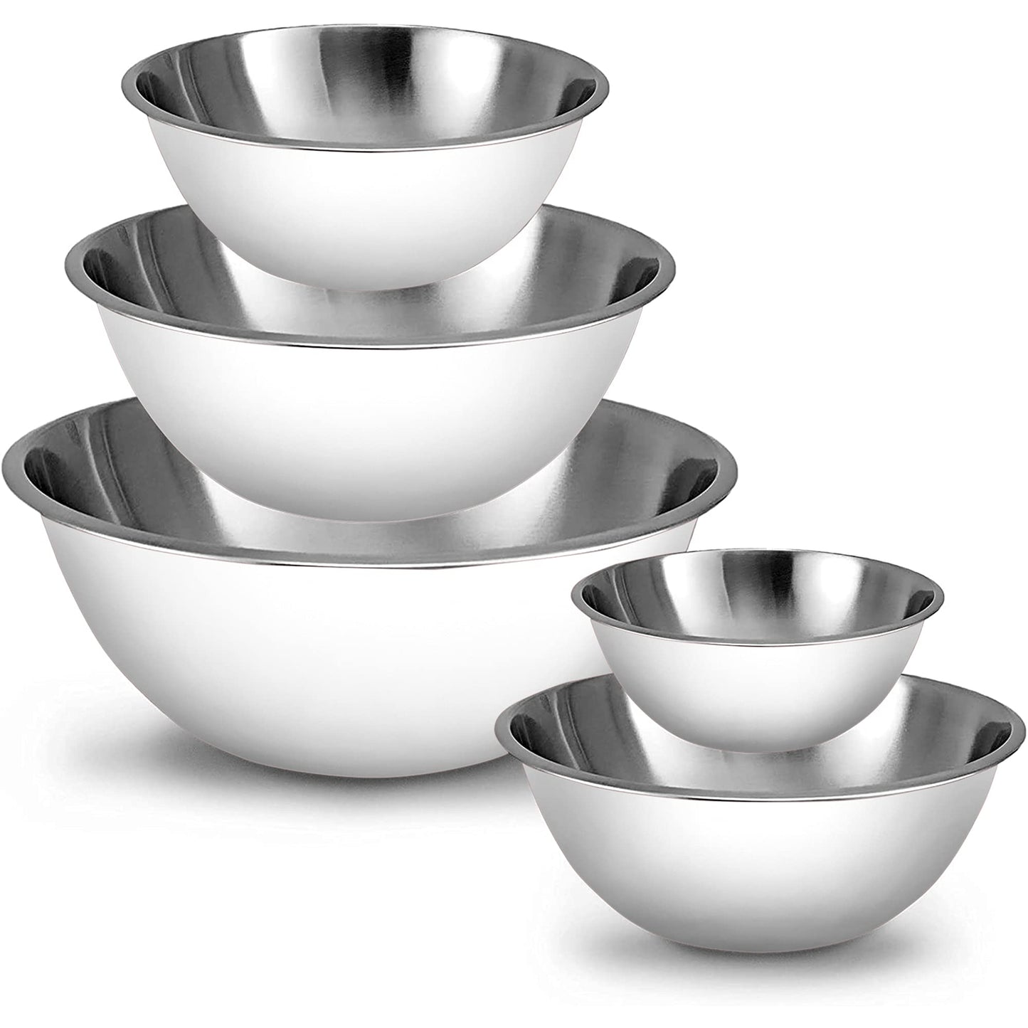 WHYSKO Meal Prep Stainless Steel Mixing Bowls Set, Home, Refrigerator, and Kitchen Food Storage Organizers | Ecofriendly, Reusable, Heavy Duty