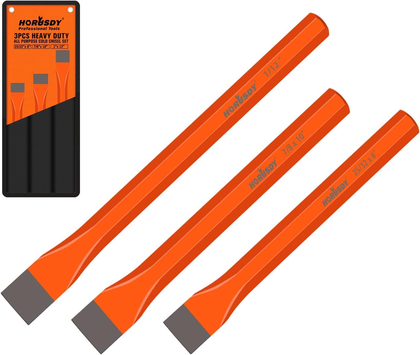 HORUSDY 16-Piece Punch and Chisel Set, Including Taper Punch, Cold Chisels, Pin Punch, Center Punch