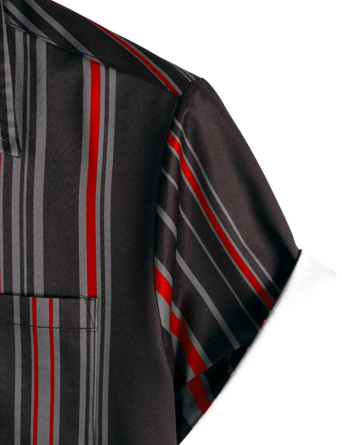 VATPAVE Mens Striped Summer Shirts Casual Button Down Short Sleeve Beach Stylish Untucked Hawaiian Shirts