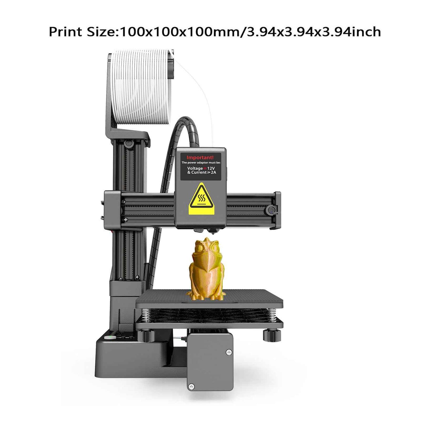 Small 3D Printer, Frequency Division Multiplexing 3D Printer, Supporting 1.75mm PLA and TPU filaments, Print Size 100x100x100mm, for Beginners
