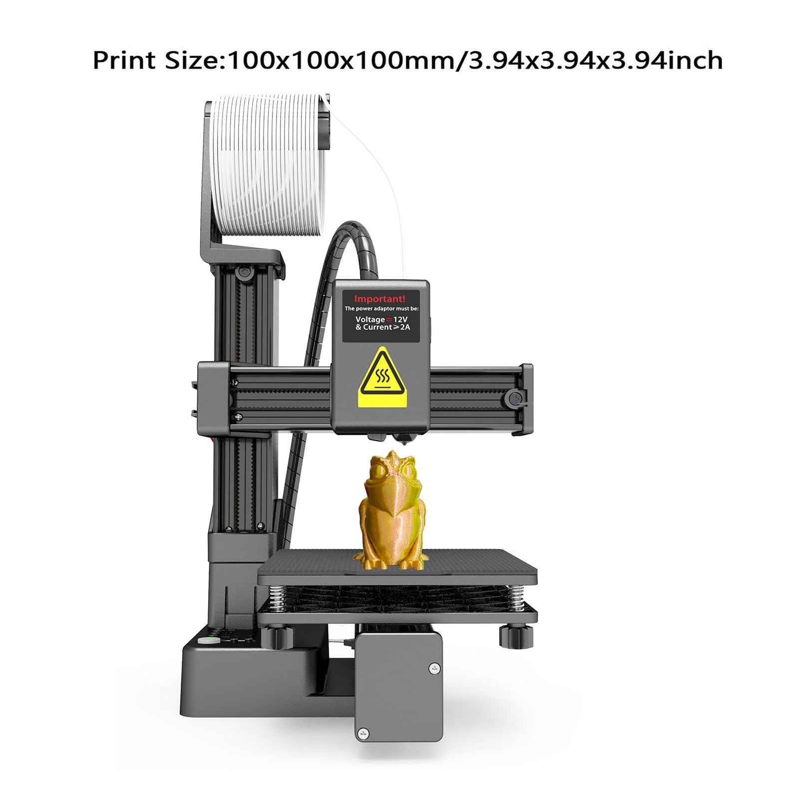 Small 3D Printer, Frequency Division Multiplexing 3D Printer, Supporting 1.75mm PLA and TPU filaments, Print Size 100x100x100mm, for Beginners