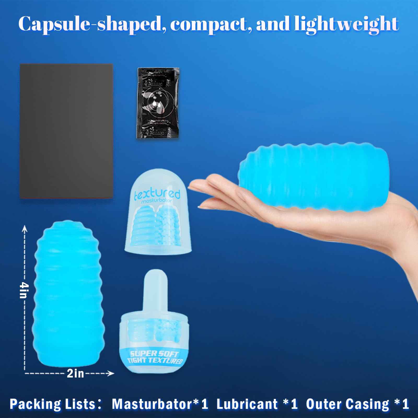 Male Masturbator Adult Sex Toys for Men - Spinning Textured Stroker Pocket Pussy for Men Masturbation, Ultra-Soft Stretchy Egg Penis Sex Toy with Storage Box, Pocket Pussies Masturbators
