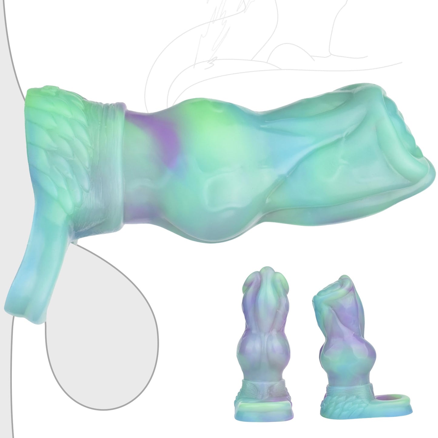 Realistic Glow G-spot mimics Animal Dildo Sleeve for Women, Stretchy Stretch Good, Glow in The Dark, ano-Vaginal Dildo Sleeve Sex Toy, Adult Toy Novelty for Couples