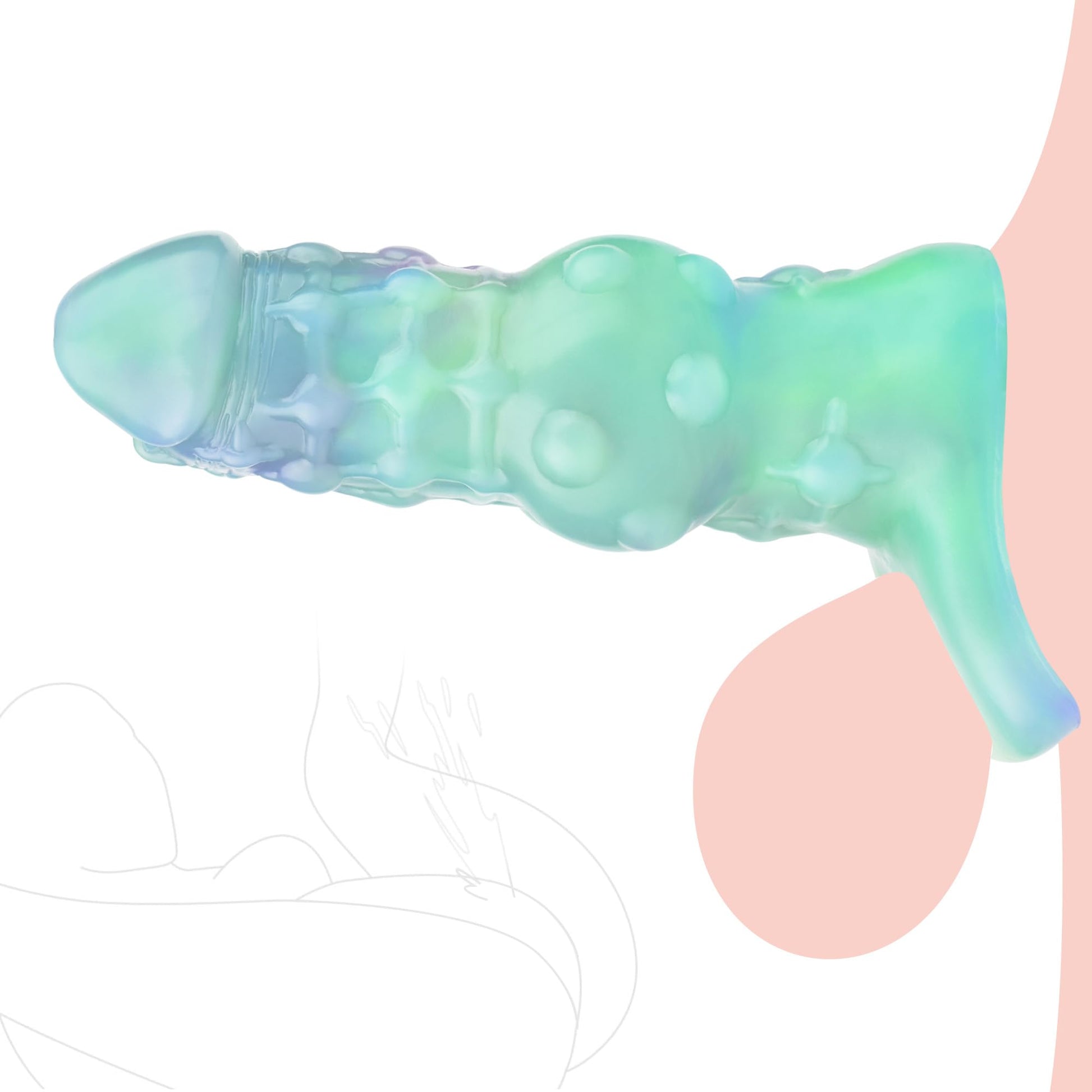 Realistic Glow G-spot mimics Animal Dildo Sleeve for Women, Stretchy Stretch Good, Glow in The Dark, ano-Vaginal Dildo Sleeve Sex Toy, Adult Toy Novelty for Couples
