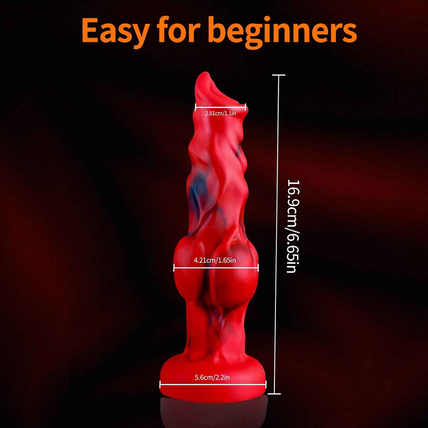 Aitomavalee Wolf Dog Knot Dildo 6.65in Silicone Suction Cup Red