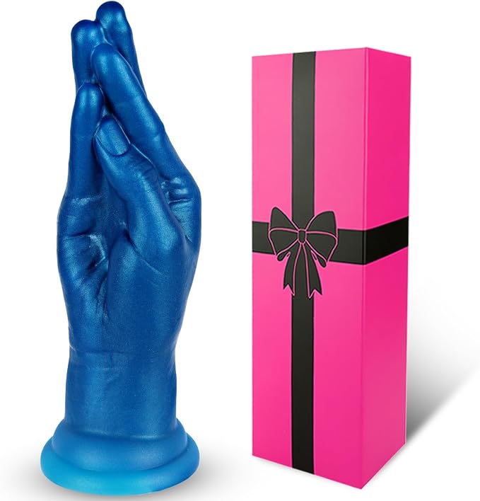 hainuo Realistic Lifelike Fist Dildo Prostate Massager Fantasy Blue 9in