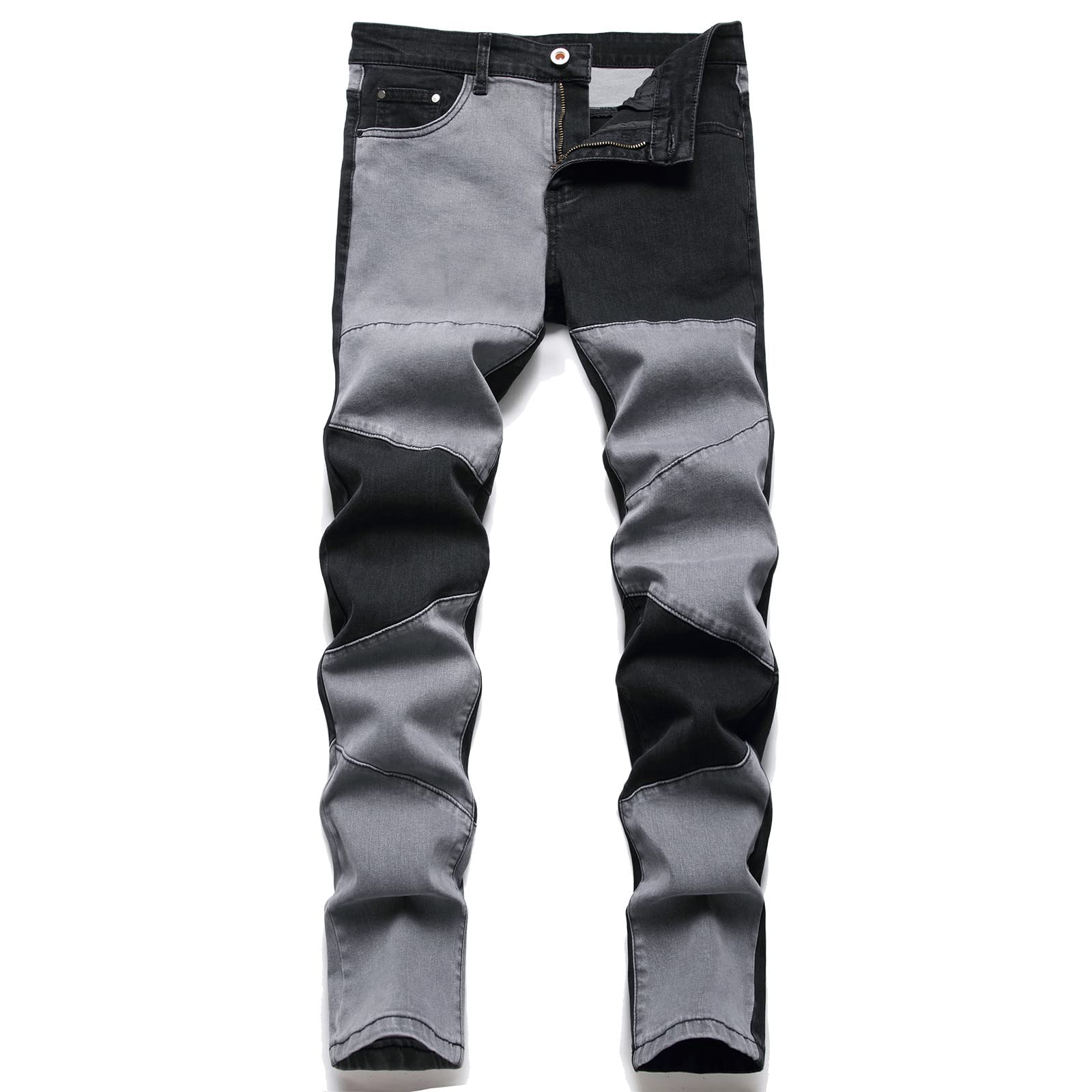 AITITIA Men's Ripped Regular Fit Jeans