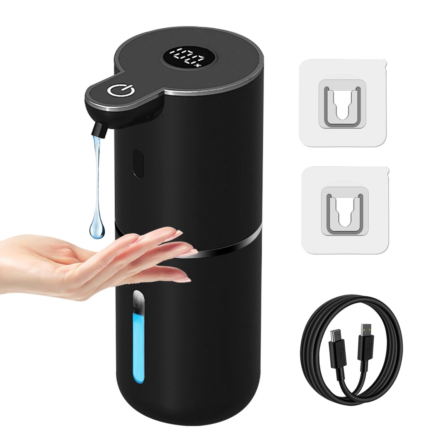 OHIFAST Automatic Soap Dispenser Touchless, USB Rechargeable Smart Hand Soap Dispenser, 6-Level Adjustable, 12.8oz/380mL Wall Mounted for Bathroom Kitchen Dish Soap