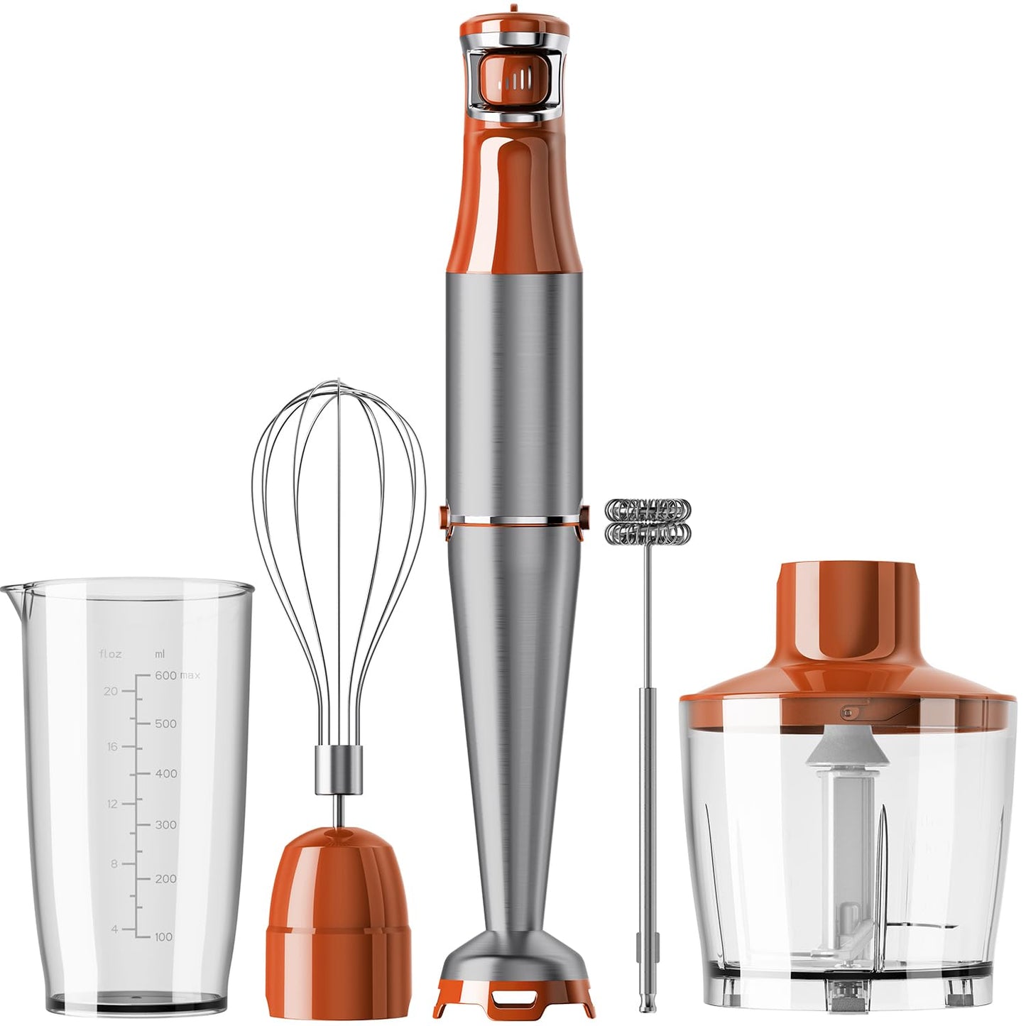 Turelar Immersion Blender Handheld Corded Hand Blenders Set 1100W, Trigger Variable Speed 5 in 1 Stick Emulsifier with Chopper, Whisk and Frother for Soup, Baby Food and Smoothies