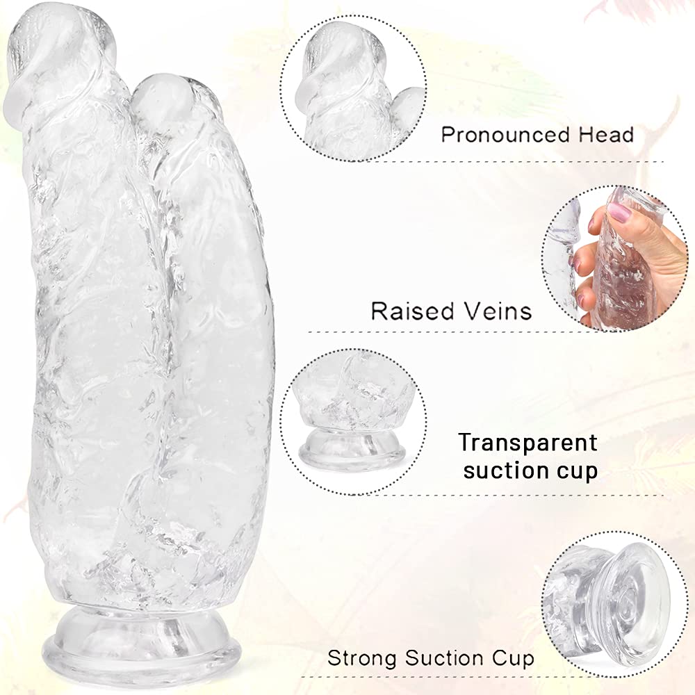 New 8.26 Inch Adult Toy for Women Realistic Silicone Double Dick Thrusting Wand for Hands-Free Thrusting Play 5y12
