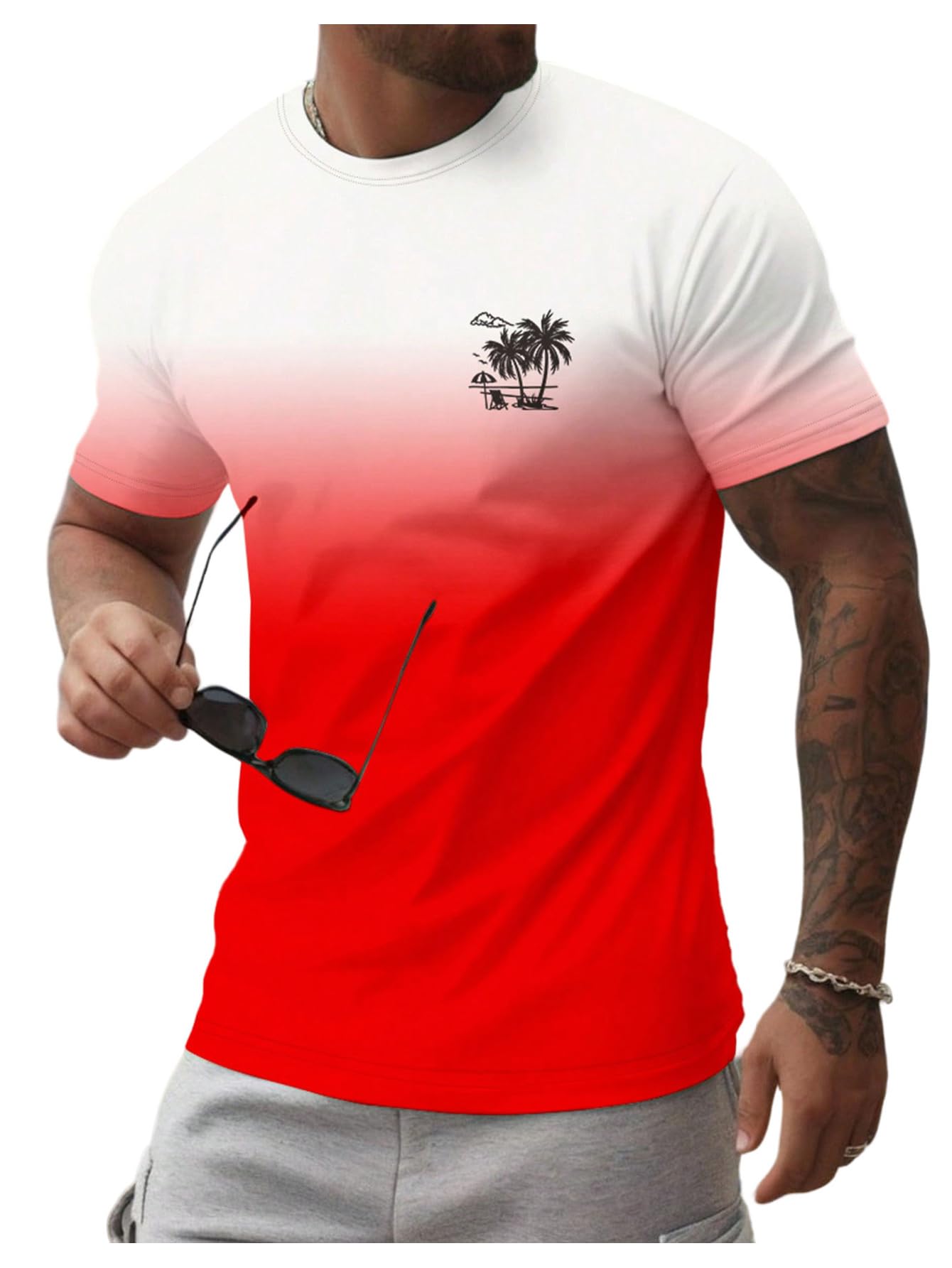SOLY HUX Men's Short Sleeve Graphic Tees Summer Crewneck Top Shirt Beach Vacation T-Shirts
