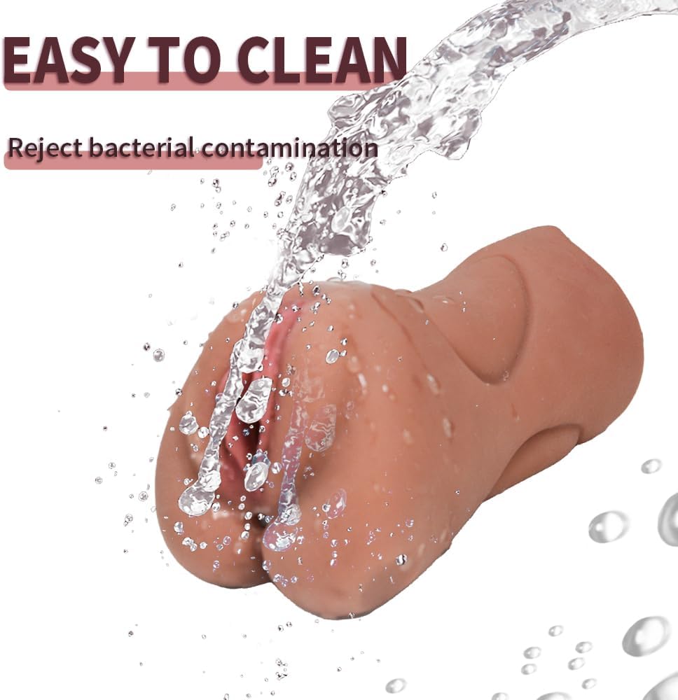 Male Oral Sex masturbator, 3 in 1 Mouth Realistic Texture Mouth and Tight Anus, Vagina and Anus Male Touch irritating Adult Sex Toy-Brown