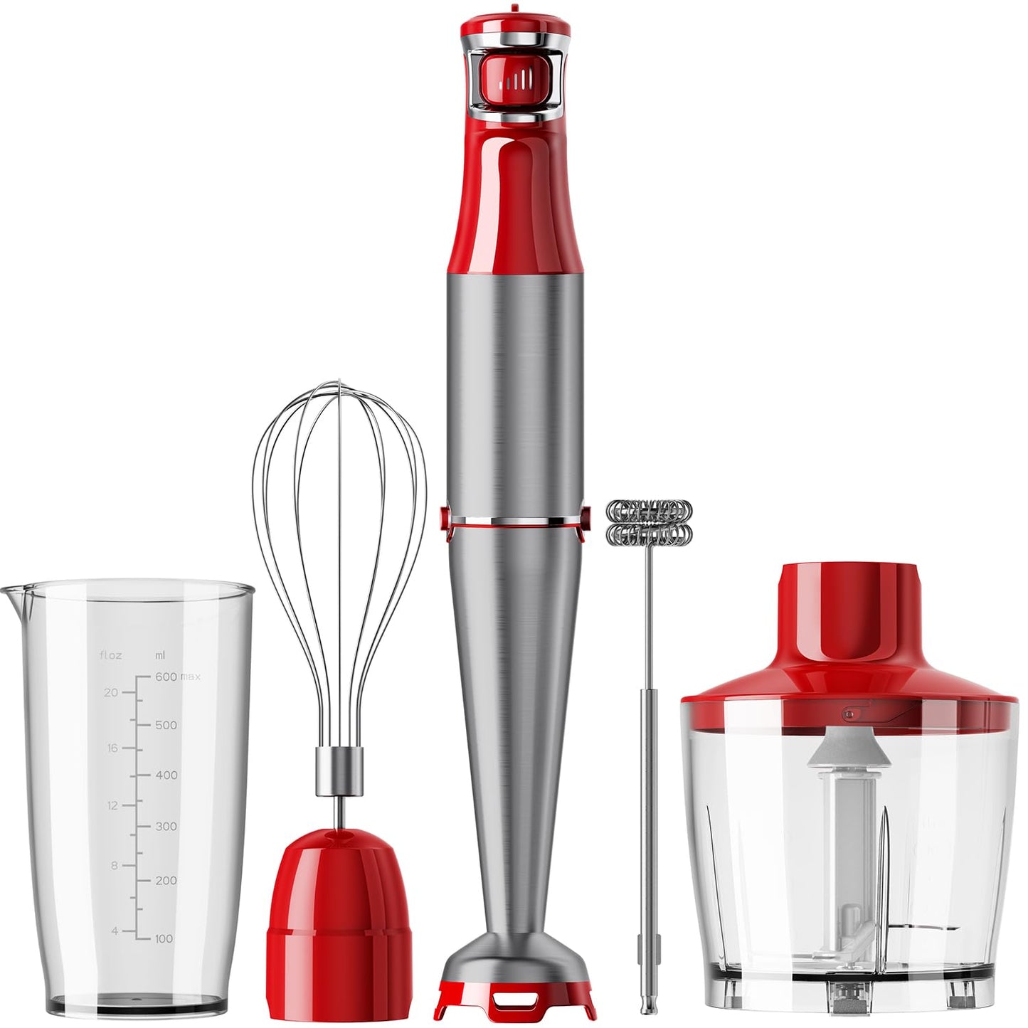 Turelar Immersion Blender Handheld Corded Hand Blenders Set 1100W, Trigger Variable Speed 5 in 1 Stick Emulsifier with Chopper, Whisk and Frother for Soup, Baby Food and Smoothies