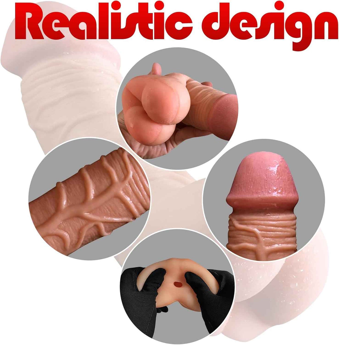 Silicone Realistic Dildo Masturbadores Hombre de Juguetes Sexuales Male Masturbators with Pocket Pussy Consolador para Hombre Penis Sleeve Extender Penis Girth Enlarger Sex Toys for Men Women Couples