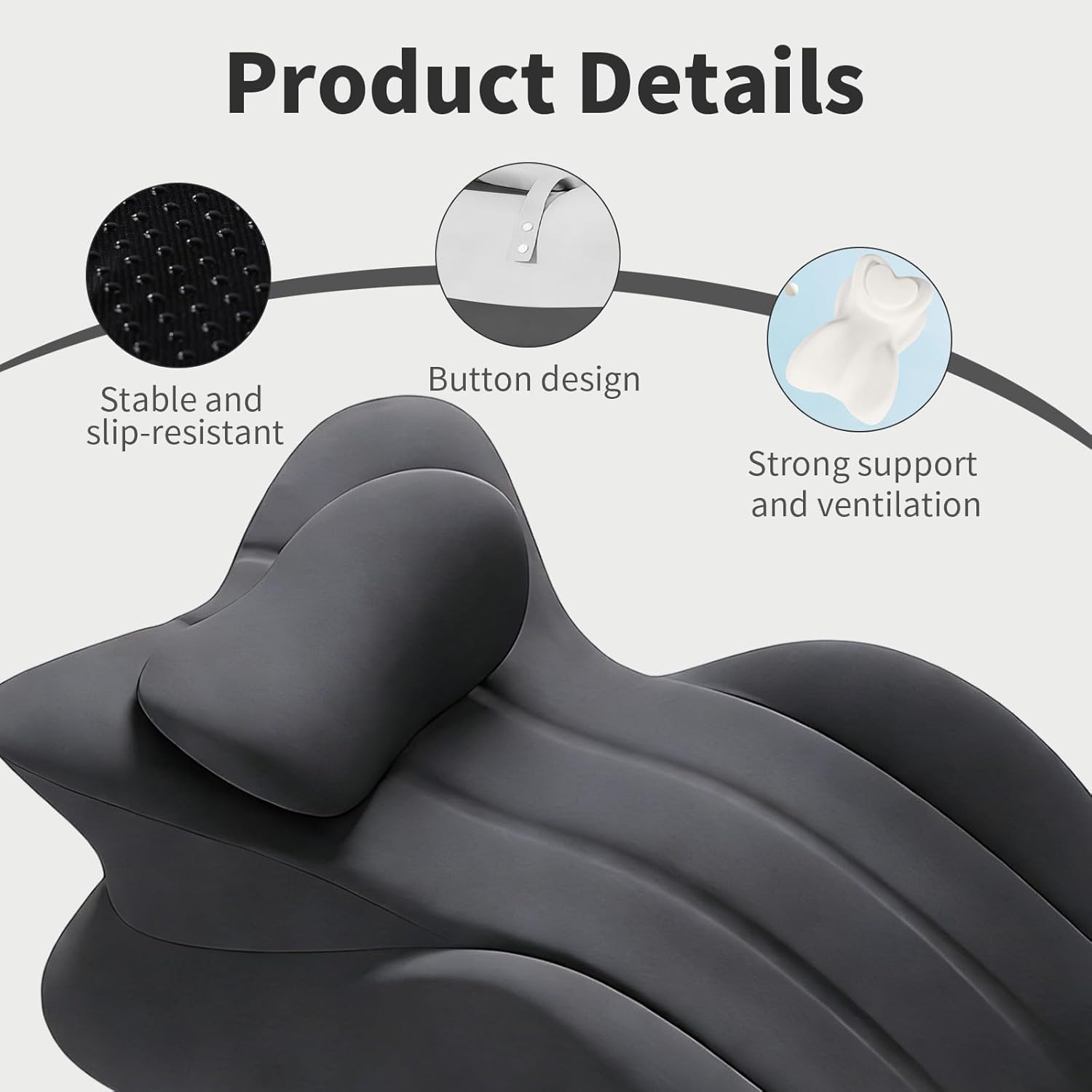 Mokvtz 27 Degree Couples Pillow for Couples Sweet Intimacy Pillows, Maintains Perfect 27 Angle Every Time, Firm Foam that Won’t Shift, Waterproof & Washable Cover (Black)