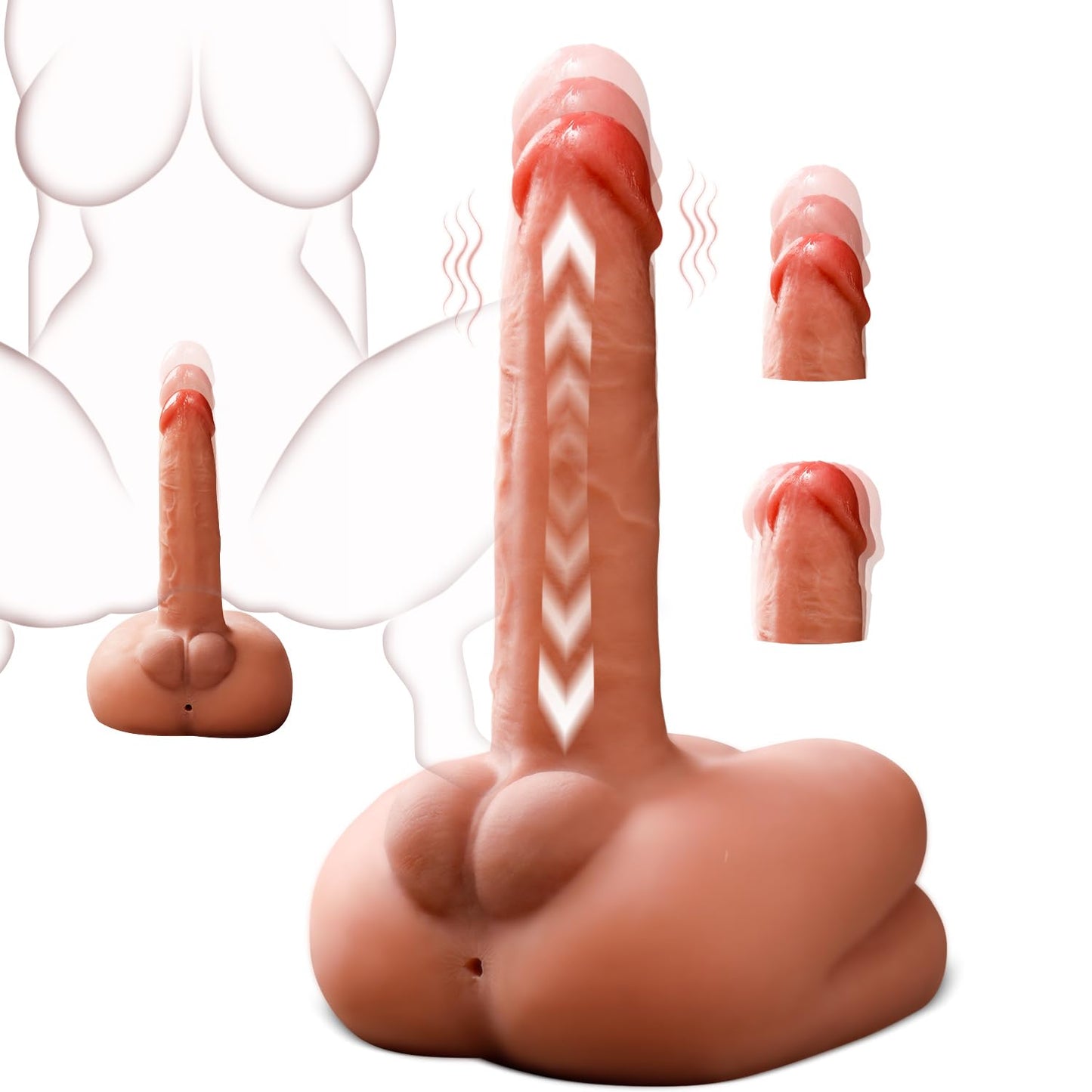 Baquick Thrusting Dildo Vibrator Sex Toys - Women Hands-Free Ride Penis