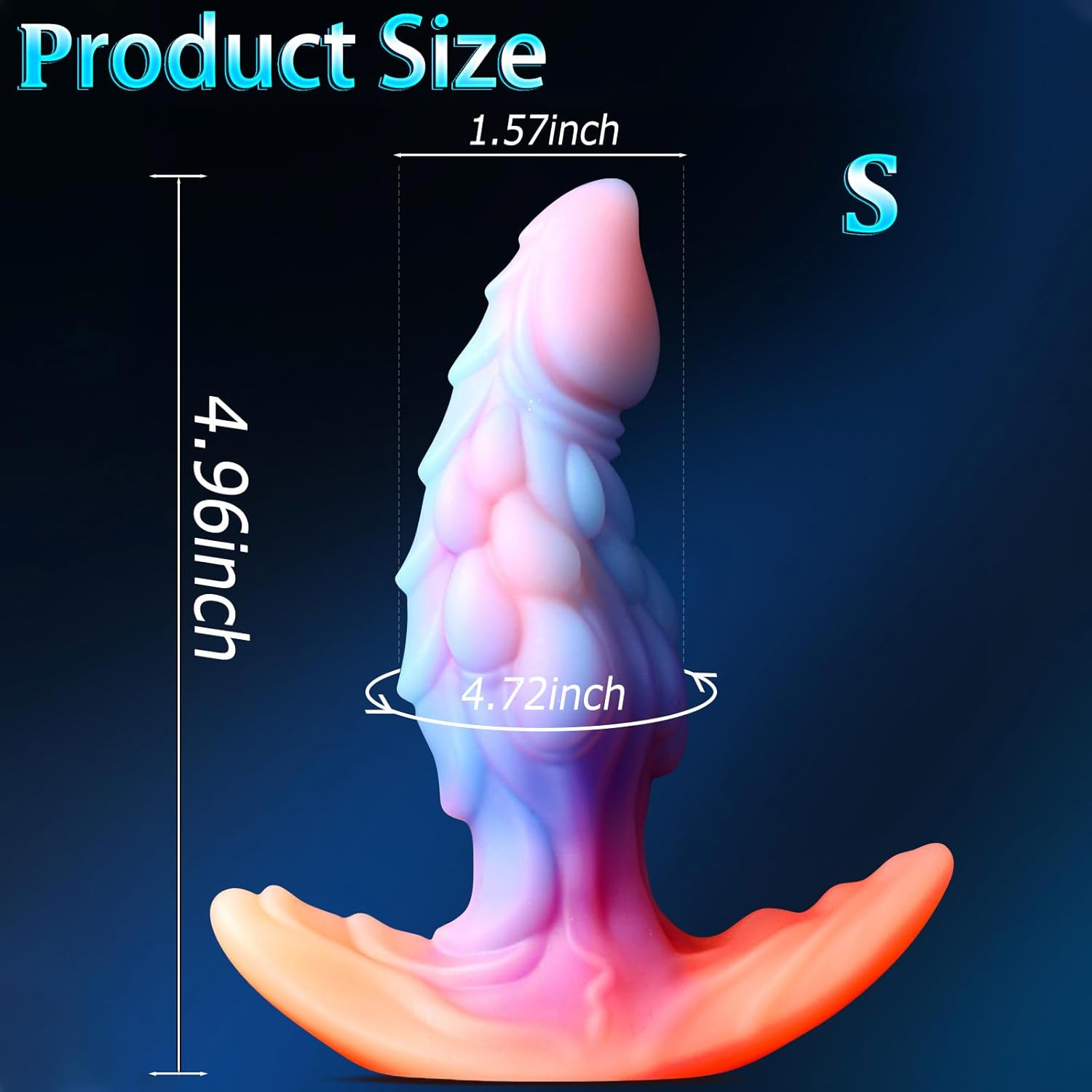 Anal Plug Glow in The Dark Wearable Butt Plug Silicone Dragon Anal Dilator Trainer Fantasy Prostate Massager G-spot Sex Toy for Couples Men Women Masturbation (S)
