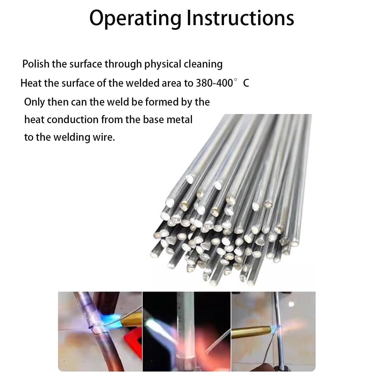 Flux Core Aluminum Welding Rods, Low Temperature Easy Melt Aluminum Welding Sticks for DIY & Household Appliance Repair