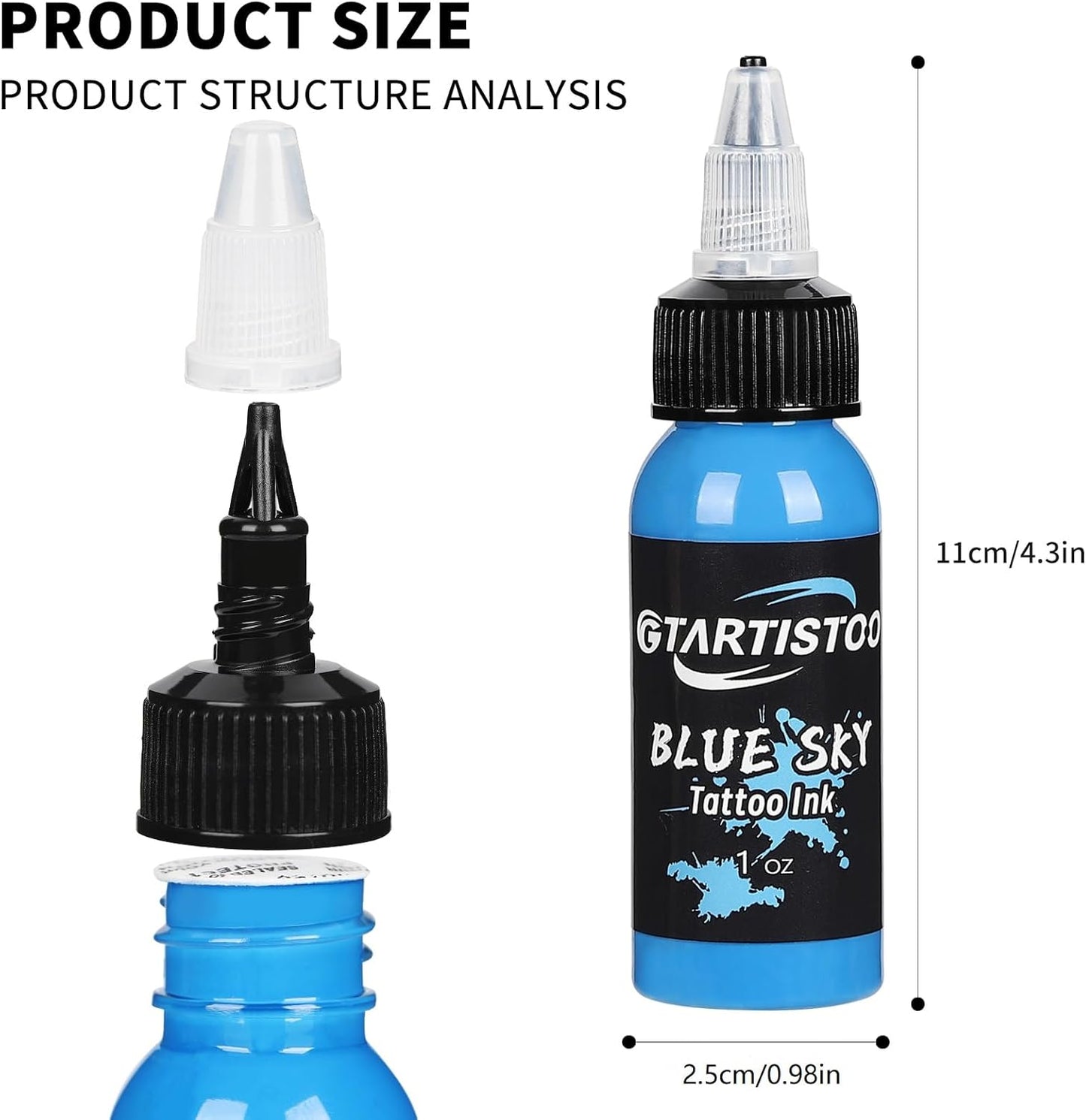 GTARTISTOO Professional Tattoo Ink Set 14 Colors 30ml Vegan Pigment