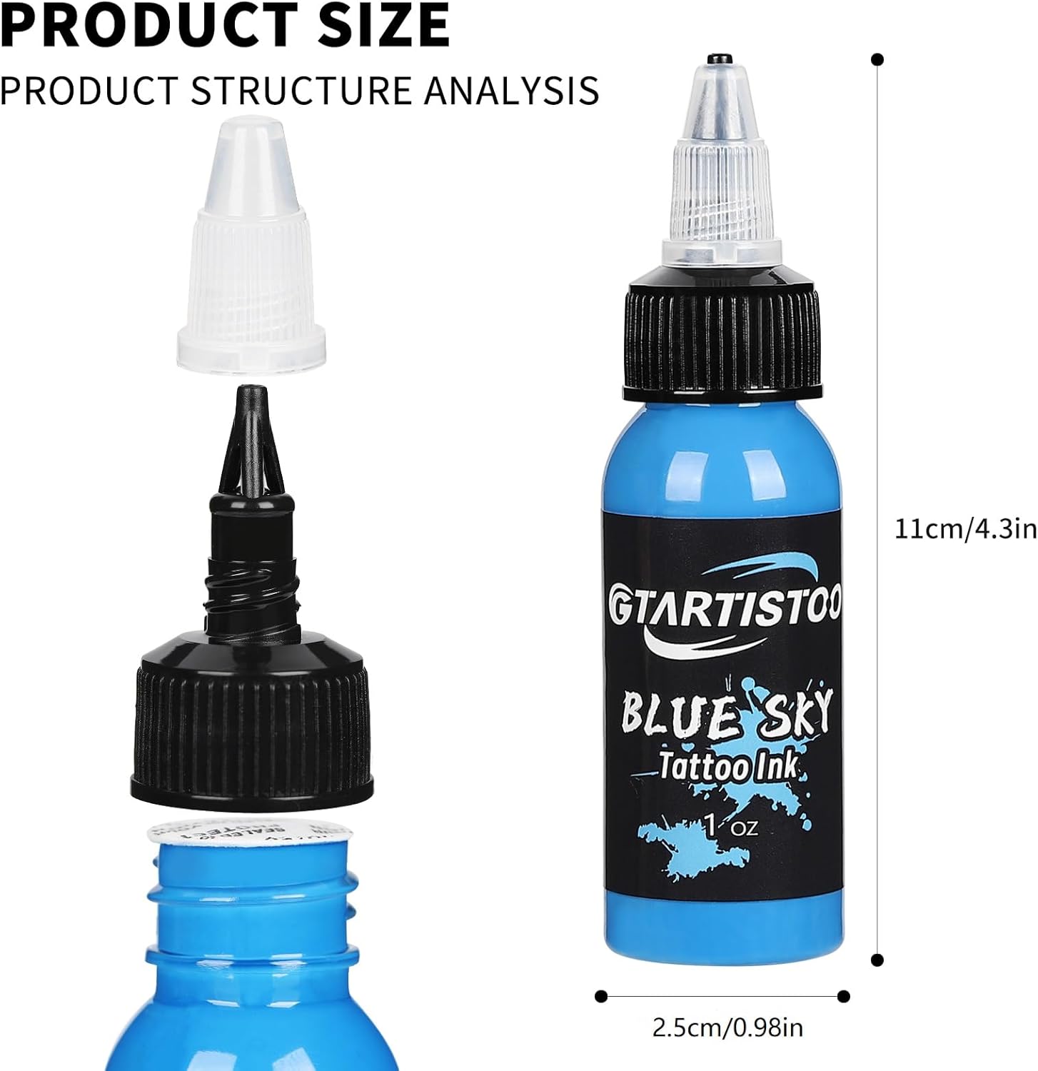 GTARTISTOO Professional Tattoo Ink Set 14 Colors 30ml Vegan Pigment