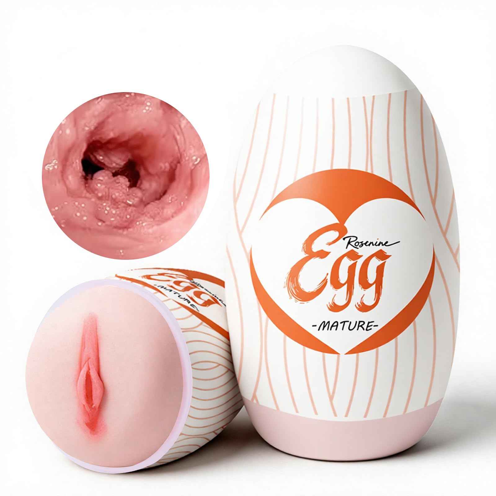 Ultra-Stretchy Male Masturbators Egg,Handheld Male Masturbators Cup with Softer Wrapped, Realistic Pocket Pussy Stroker with Strong Suctions, Adult Sex Toy for Men Masturbation with 3D Lifelike Vagina