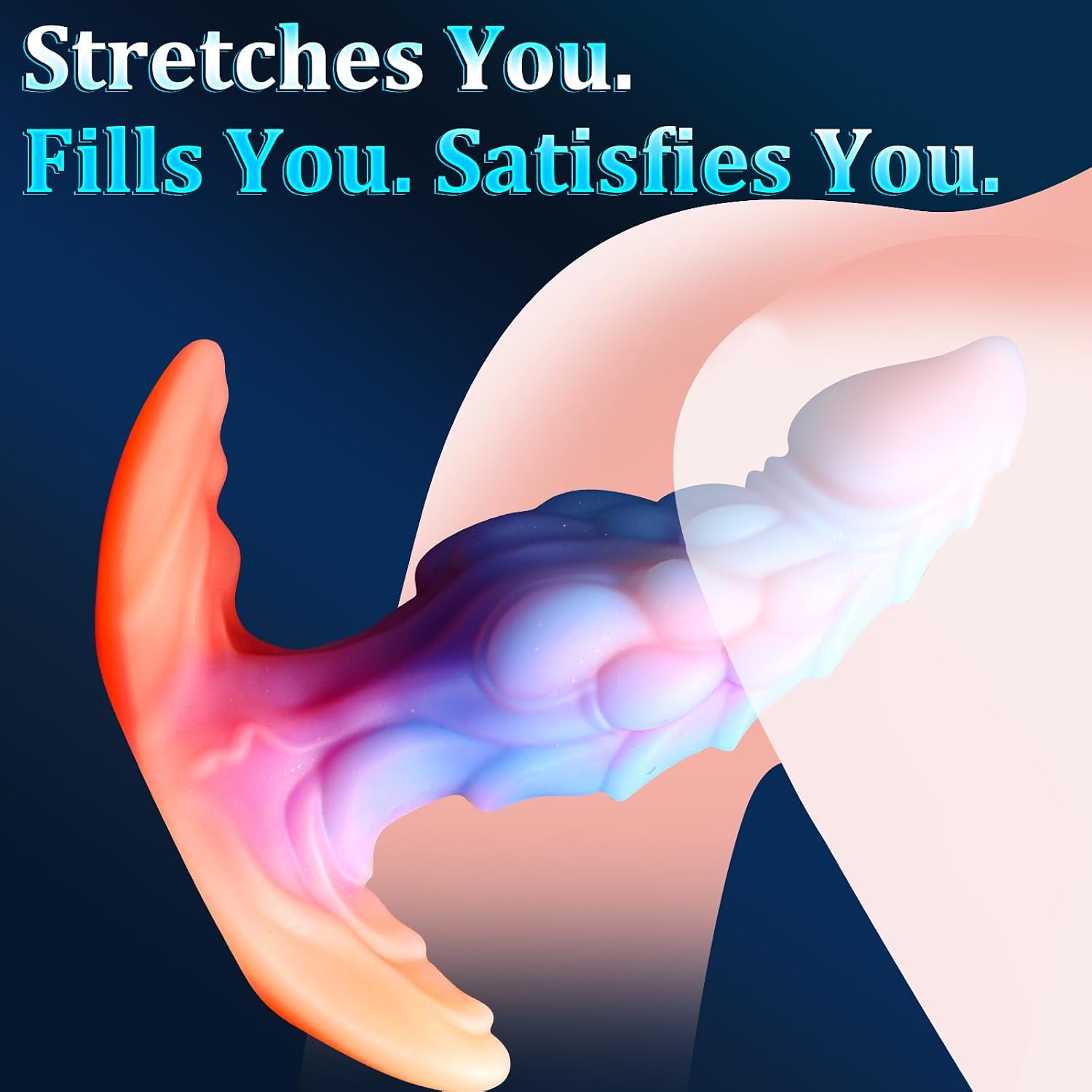 Anal Plug Glow in The Dark Wearable Butt Plug Silicone Dragon Anal Dilator Trainer Fantasy Prostate Massager G-spot Sex Toy for Couples Men Women Masturbation (S)