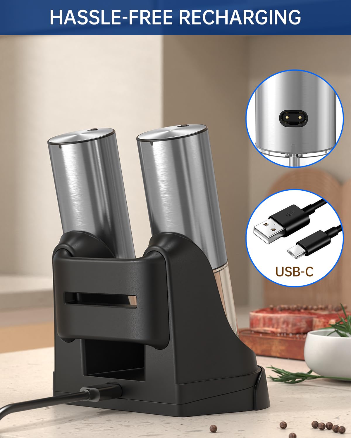CIRCLE JOY Salt and Pepper Grinder Set