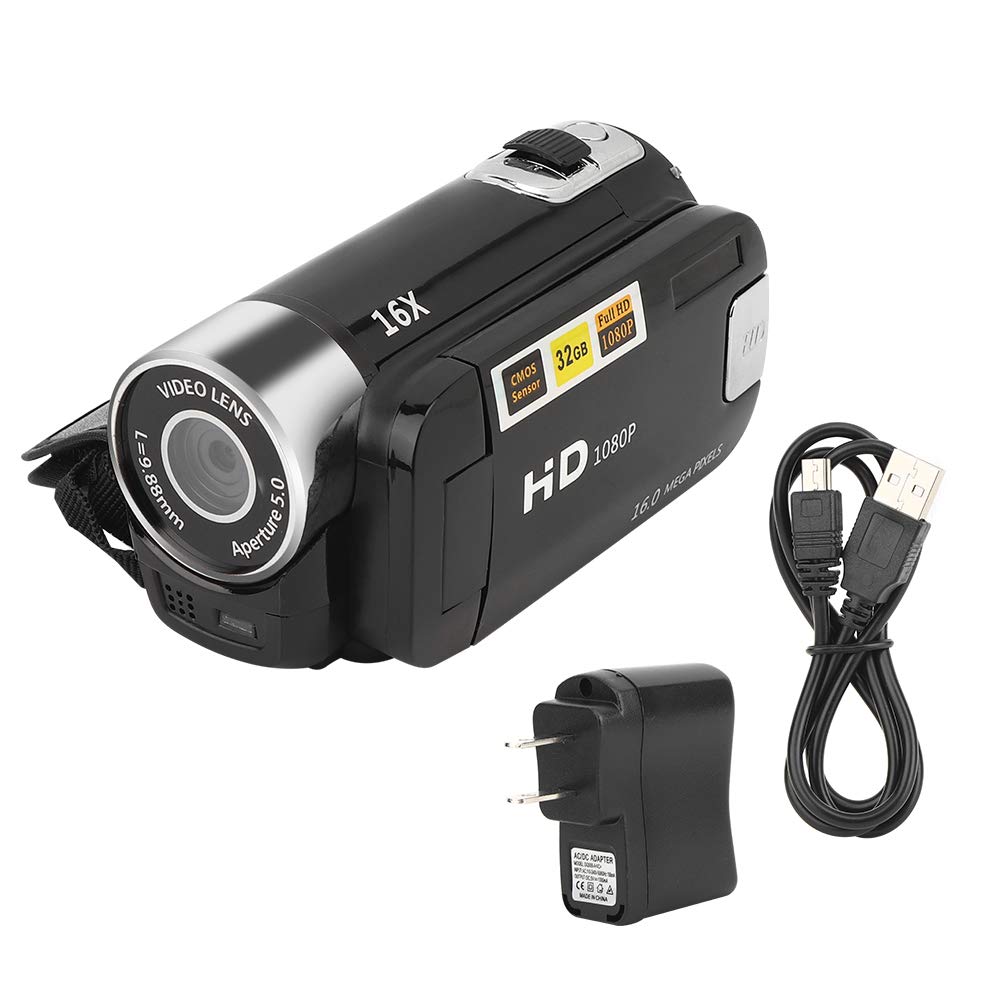 Focket 16X Digital Zoom Video Camera Camcorder, 2.7in LCD Screen 16MP Digital Camera Recorder 128GB Vlogging Camera, Video Recording Camcorder for Teens Beginners