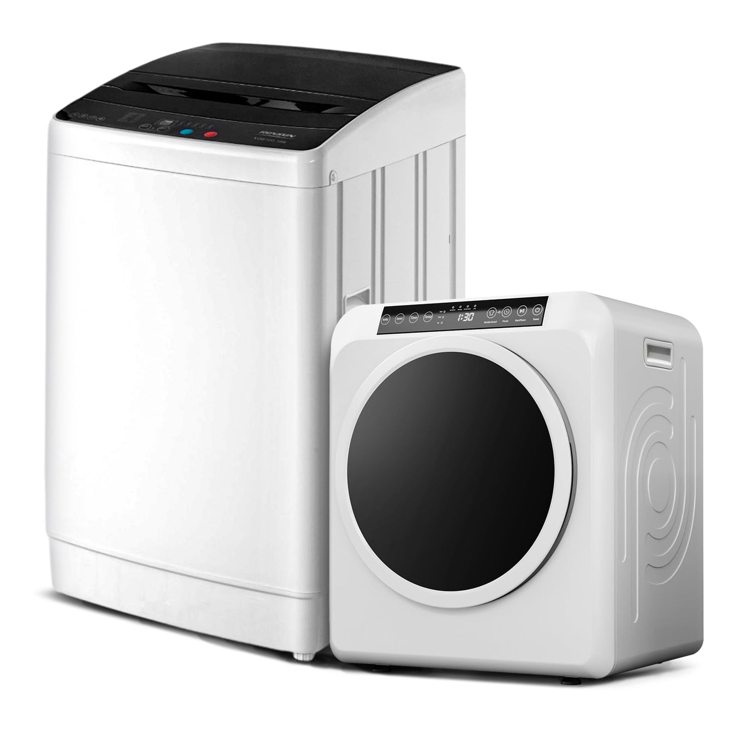 ROVSUN Full-Automatic Washing Machine and Portable Clothes Dryer Set, Compact Laundry Washer and Dryer Combo Set