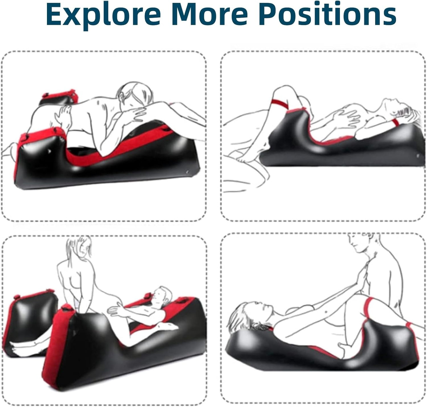 RNPFOR Inflatable Sex Sofa with Restraint Straps for Couples