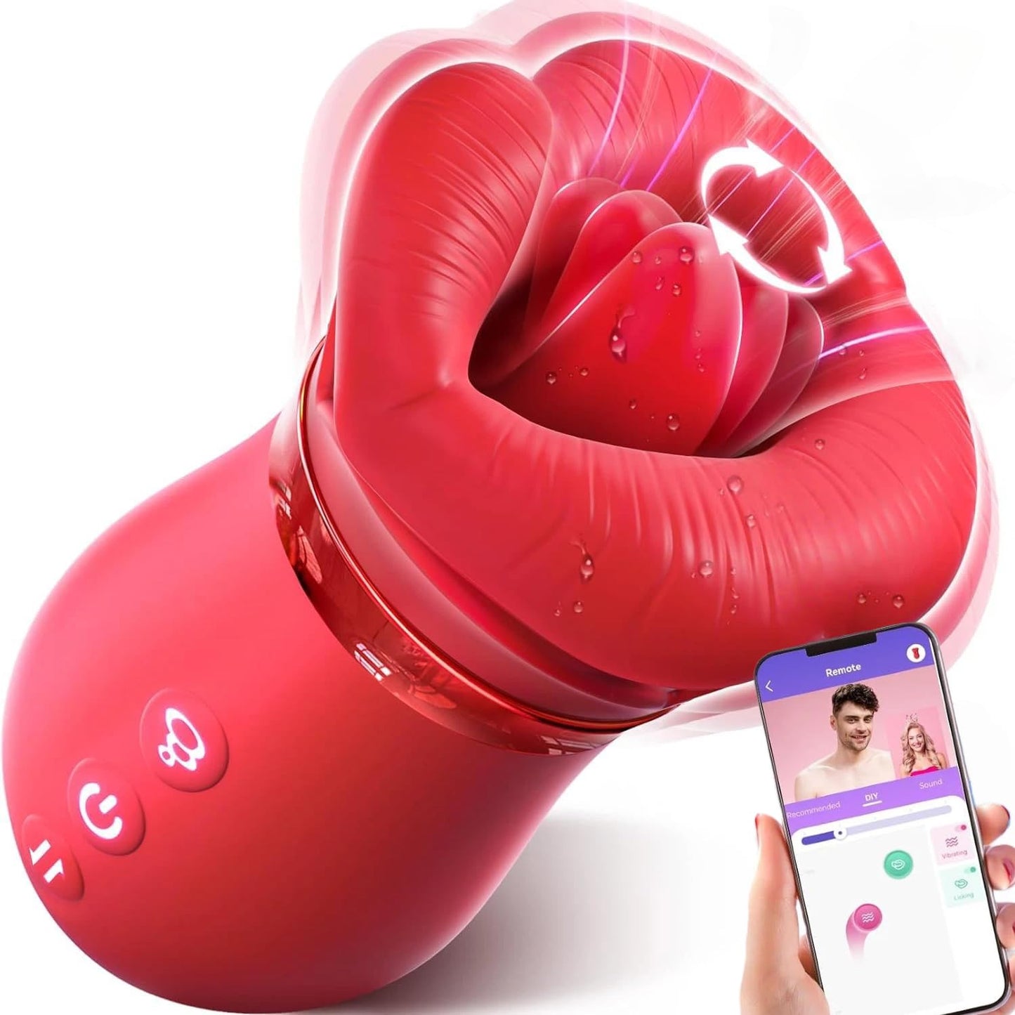 Nipple Viboators for Women, Licking & Vibration & Thrusting Jelly Lips Tongue, Sucker Toys Y122*