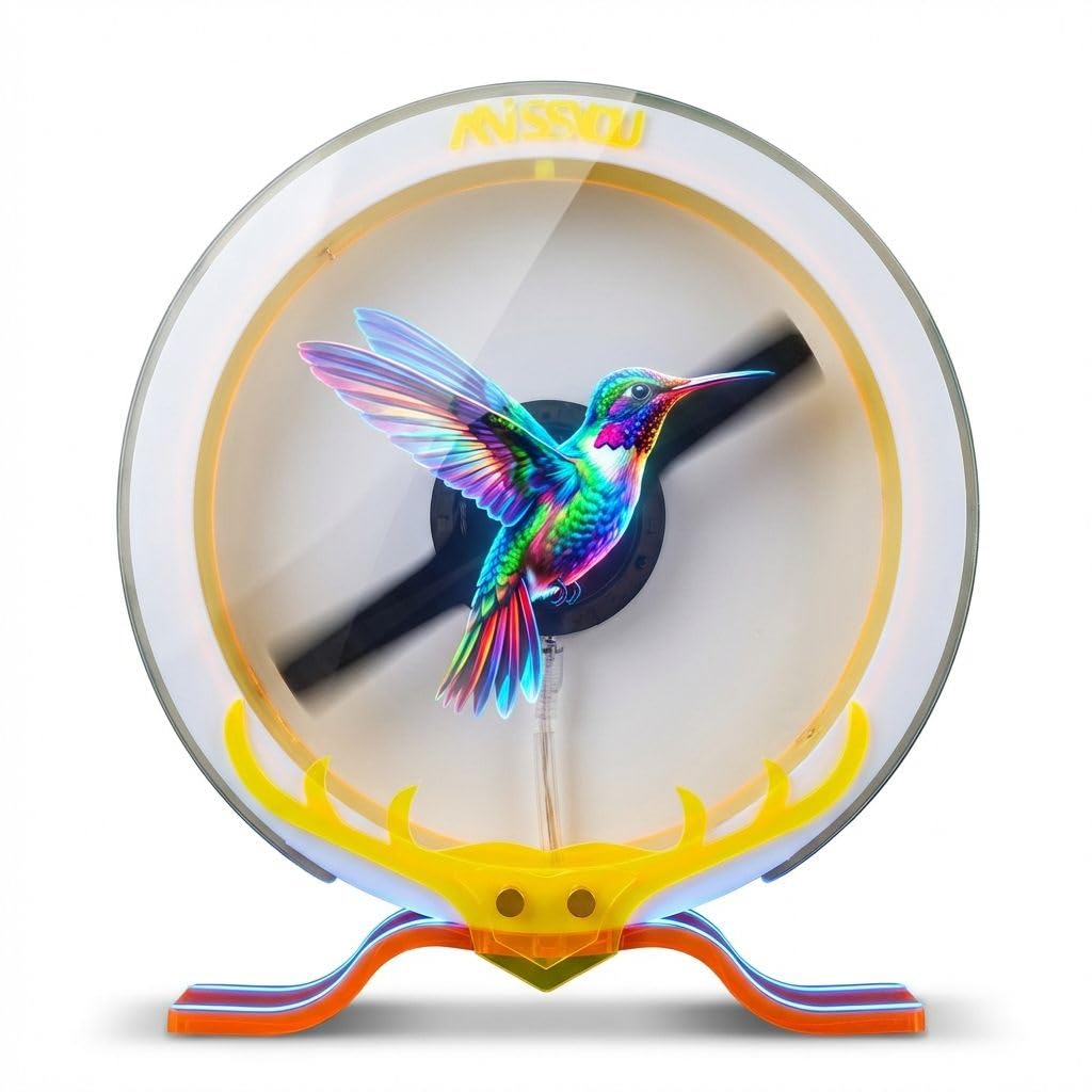 NAFLNE3D Hologram Fan With WiFi APP Control Holographic Display With High-Brightness LED, Adjustable Height, 1000-Video Library, Ideal For Trade Shows & Retai