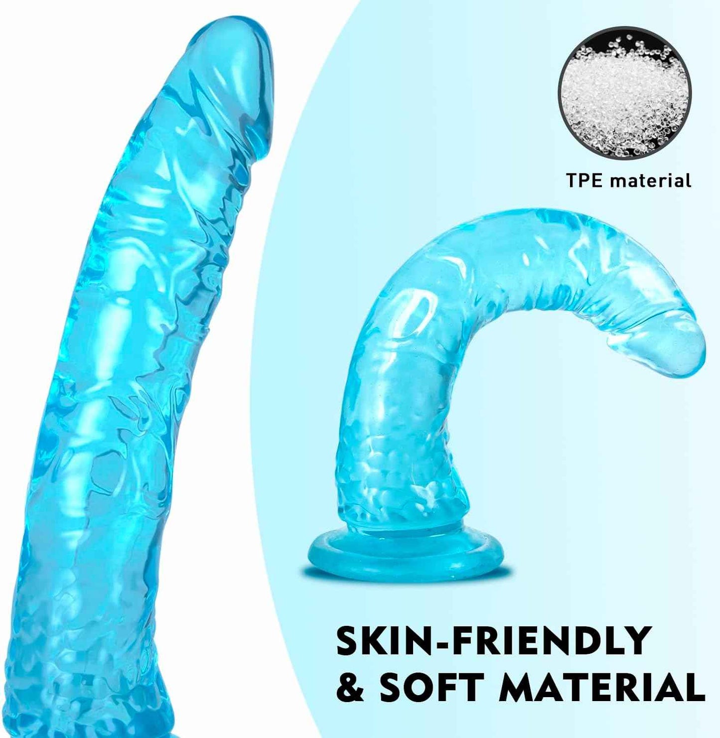 XSAXLYX 8.1in Realistic TPE Dildo with Powerful Suction Cup