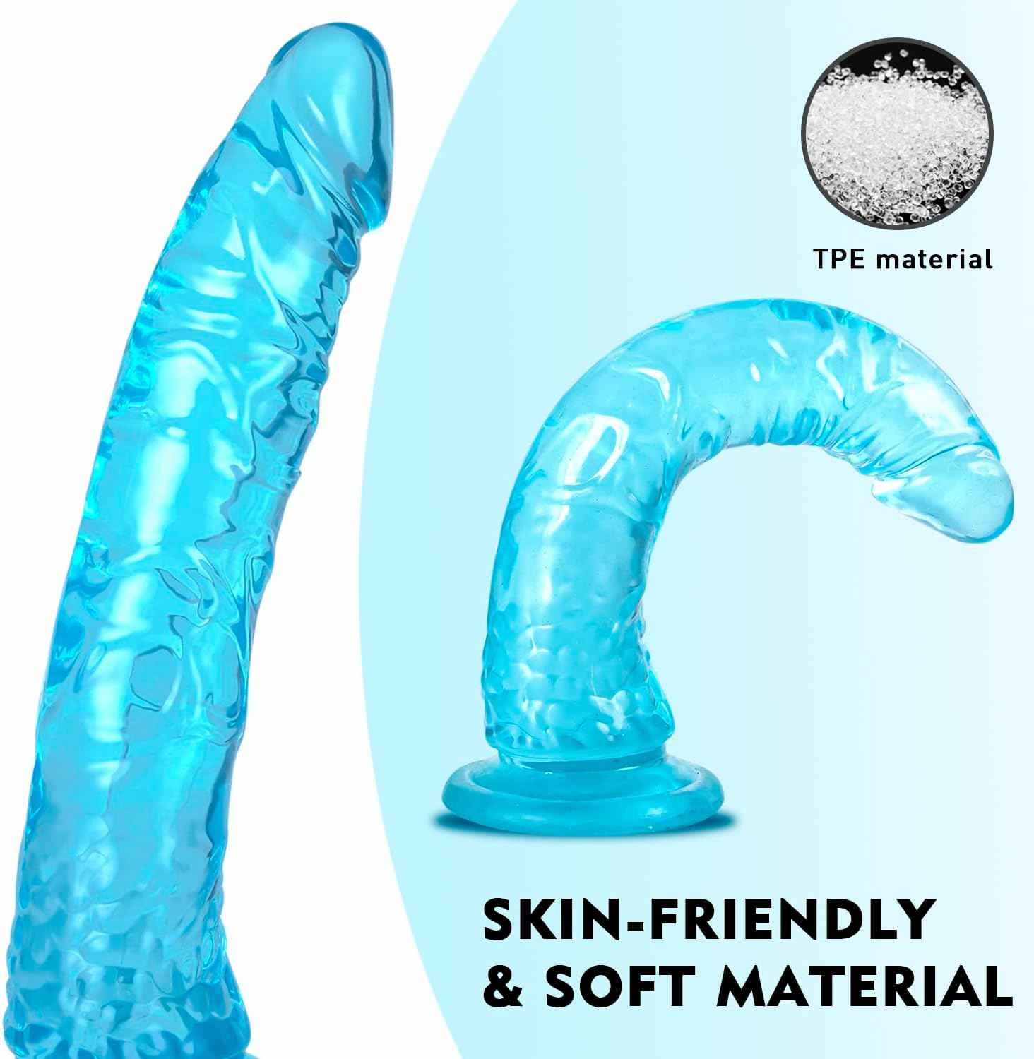 XSAXLYX 8.1in Realistic TPE Dildo with Powerful Suction Cup