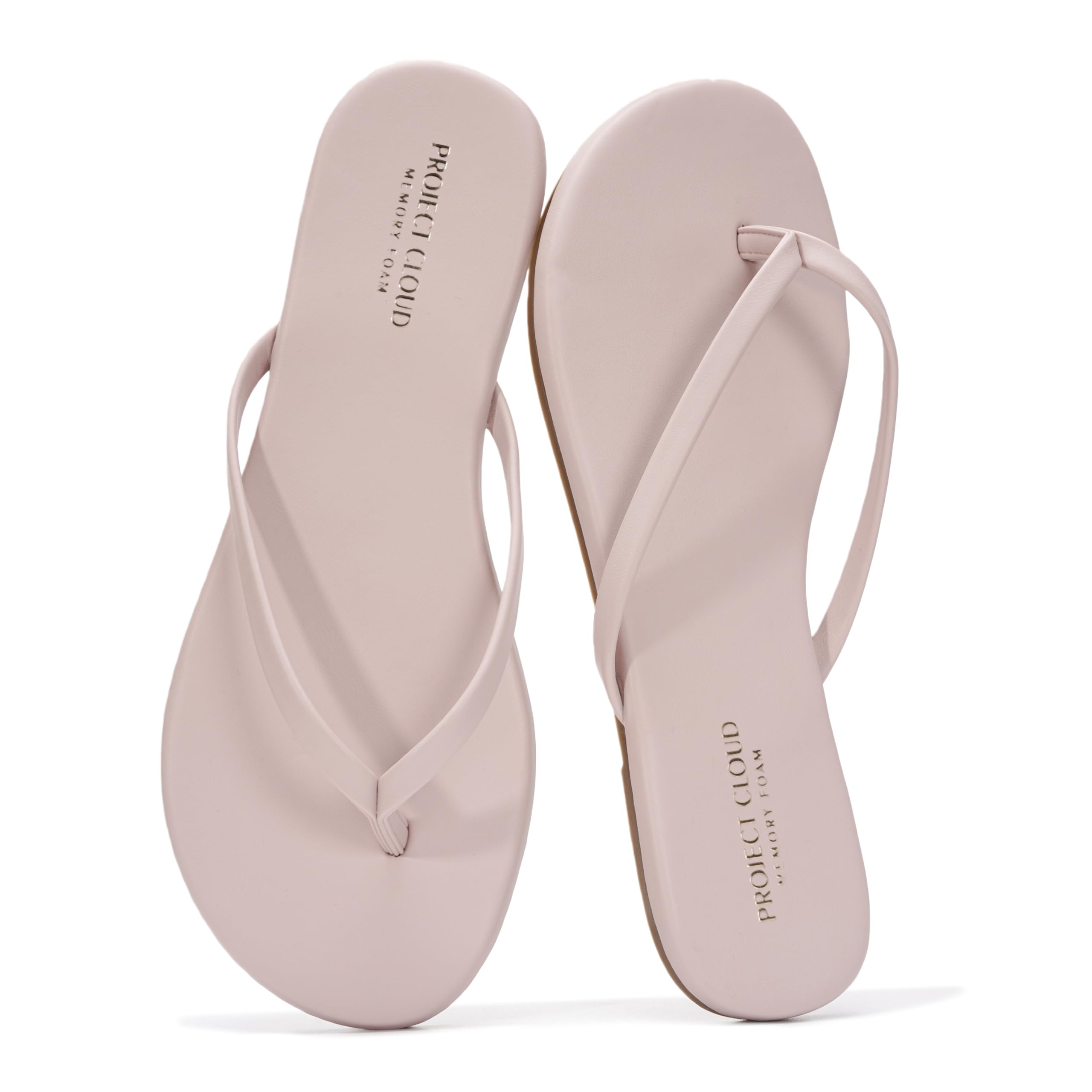 Project Cloud Flip Flops for Women Footwear- Lightweight and Memory Foam Insole Sandals for Women 2026 - Durable Non-Slip Beach Essentials Flats for Women Sandals (Foundations)