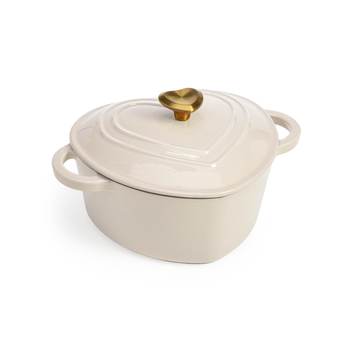 Paris Hilton Enameled Cast Iron Dutch Oven Heart-Shaped Pot with Lid