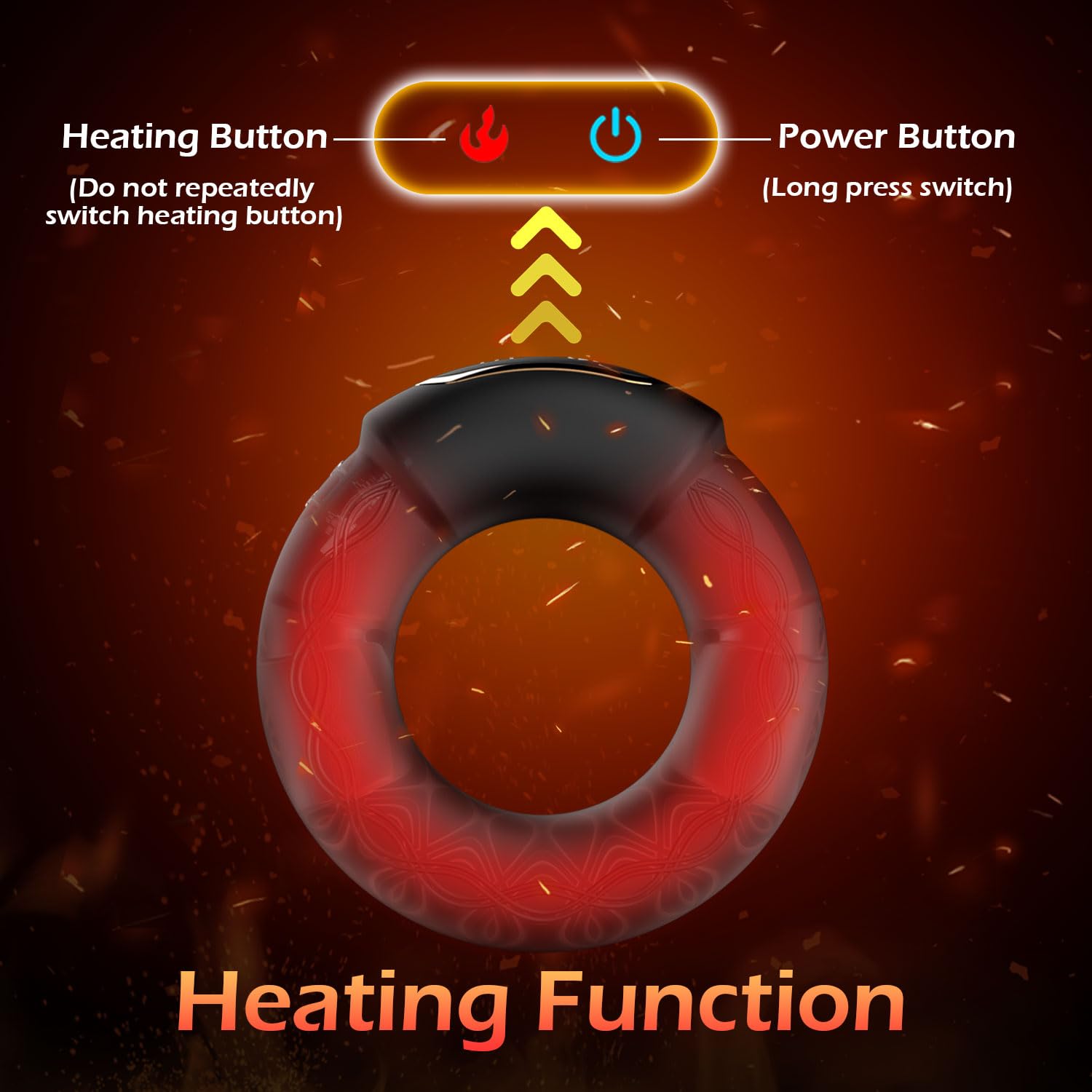Vibrating Cock Ring, 10 Vibrations with Heating Luxonia Penis Ring Vibrator Sex Toys for Men, Adult Toys Vibrating Penis Ring Male Sex Toys
