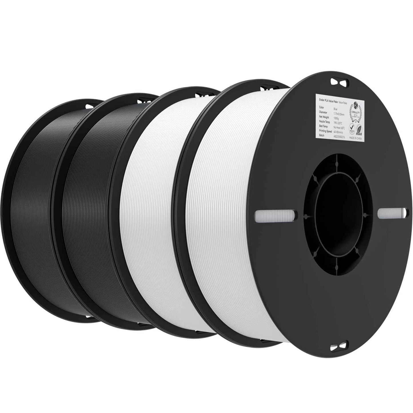 Creality 3D Printer Filament, PLA Filament Bundle for 3D Printing, Ender PLA Filament No-Tangling, Strong Bonding & Overhang Performance, Accuracy +/- 0.02mm