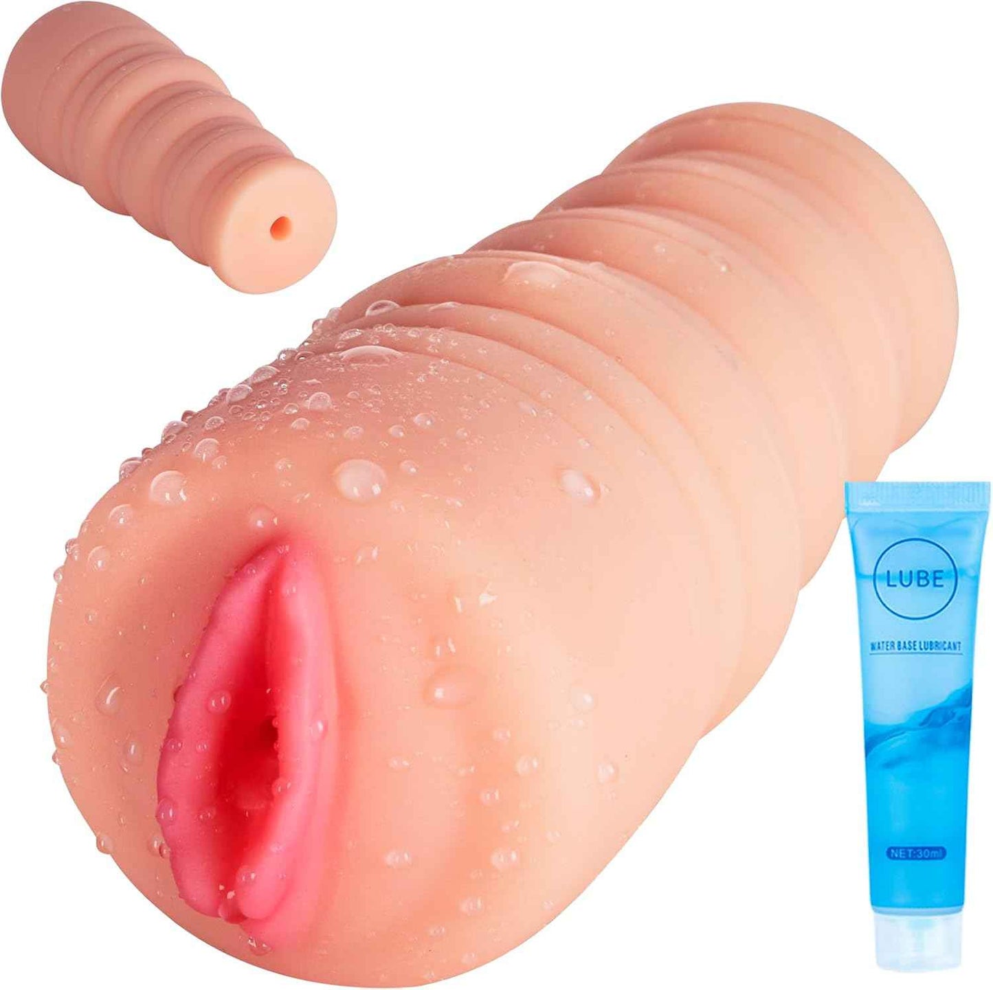 215g Portable Male Masturbator for Beginners, TPE Soft Adult Toy, Reusable Waterproof Pocket Pussy, Skin-Friendly Discreet Pleasure Toy for Men, Flesh