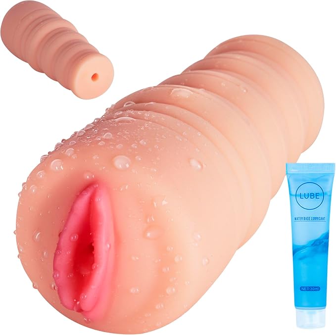 215g Portable Male Masturbator for Beginners, TPE Soft Adult Toy, Reusable Waterproof Pocket Pussy, Skin-Friendly Discreet Pleasure Toy for Men, Flesh