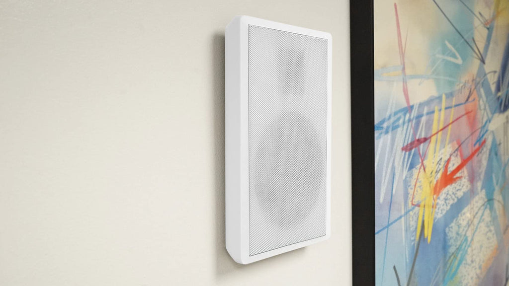 Rockville 2 RockSlim White Home Theater 5.25" 240w Easy Wall Mount Slim Speakers