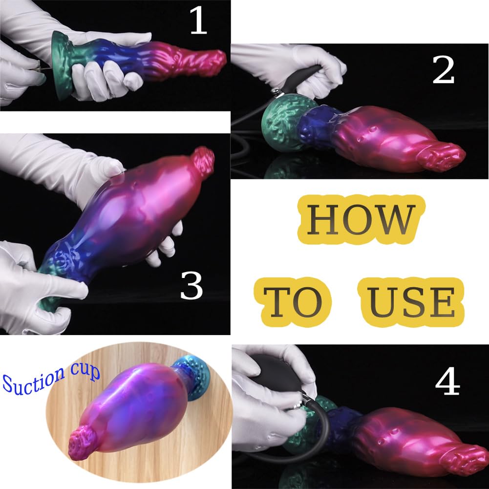 Sex Toys Butt Plug Anal Dildo, Huge Anal Inflatable Dildo Silicone with Suction Cup