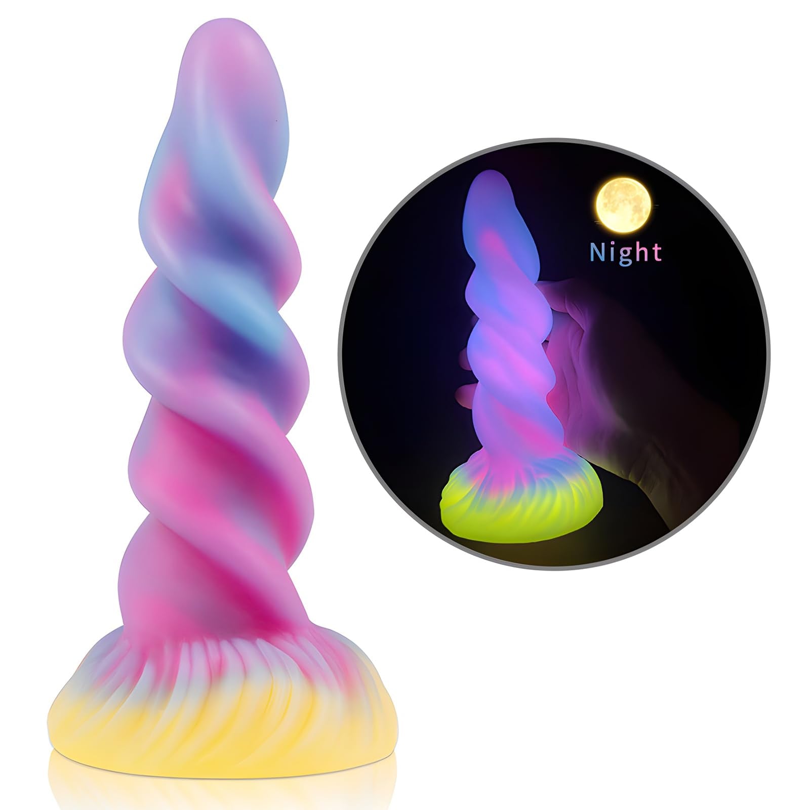 8.3" Realistic Dildo Dragon Monster Alien Glow in Dark Dildo for G-Spot/P-Spot Creature Cocks Anal Dilator Stimulation | Adult Sex Toys Wedding Gift for Women Men (8.3IN)