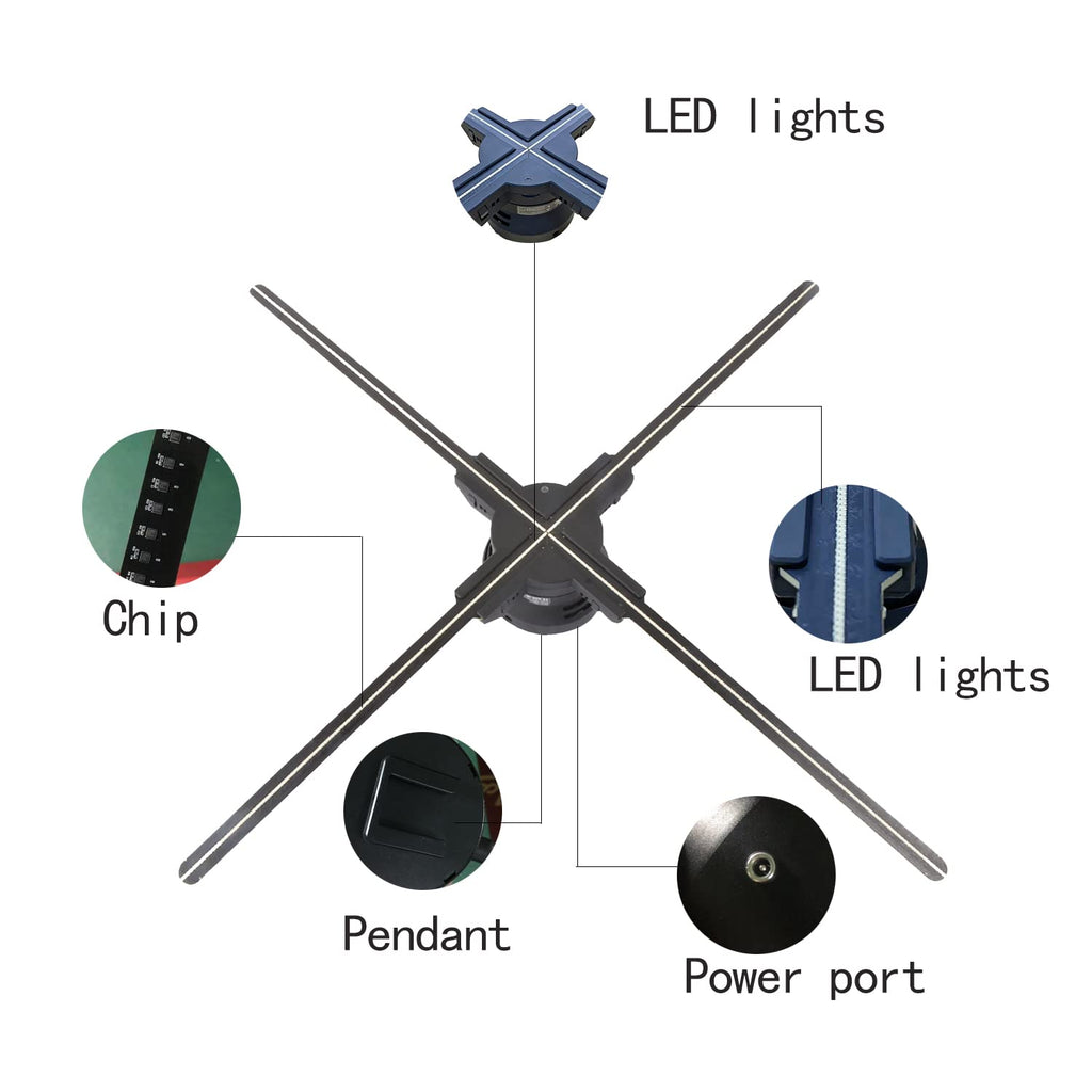 Missyou 3DHologramFan Christmas Tree Display with Bluetooth App & Remote Control Holographic Fan LED Customizable Video Content for Exhibitions Trade Shows Advertisin